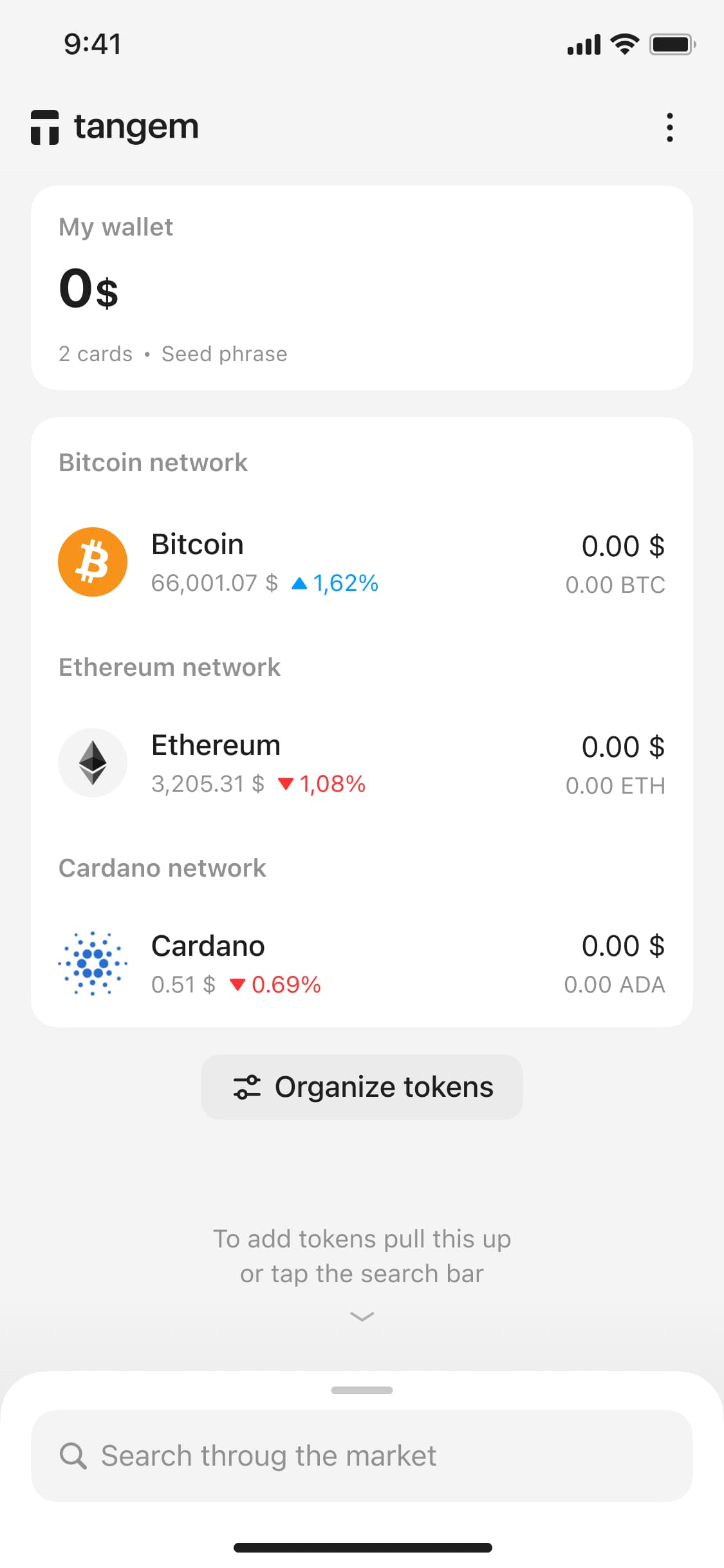 Tangem app UI IOS