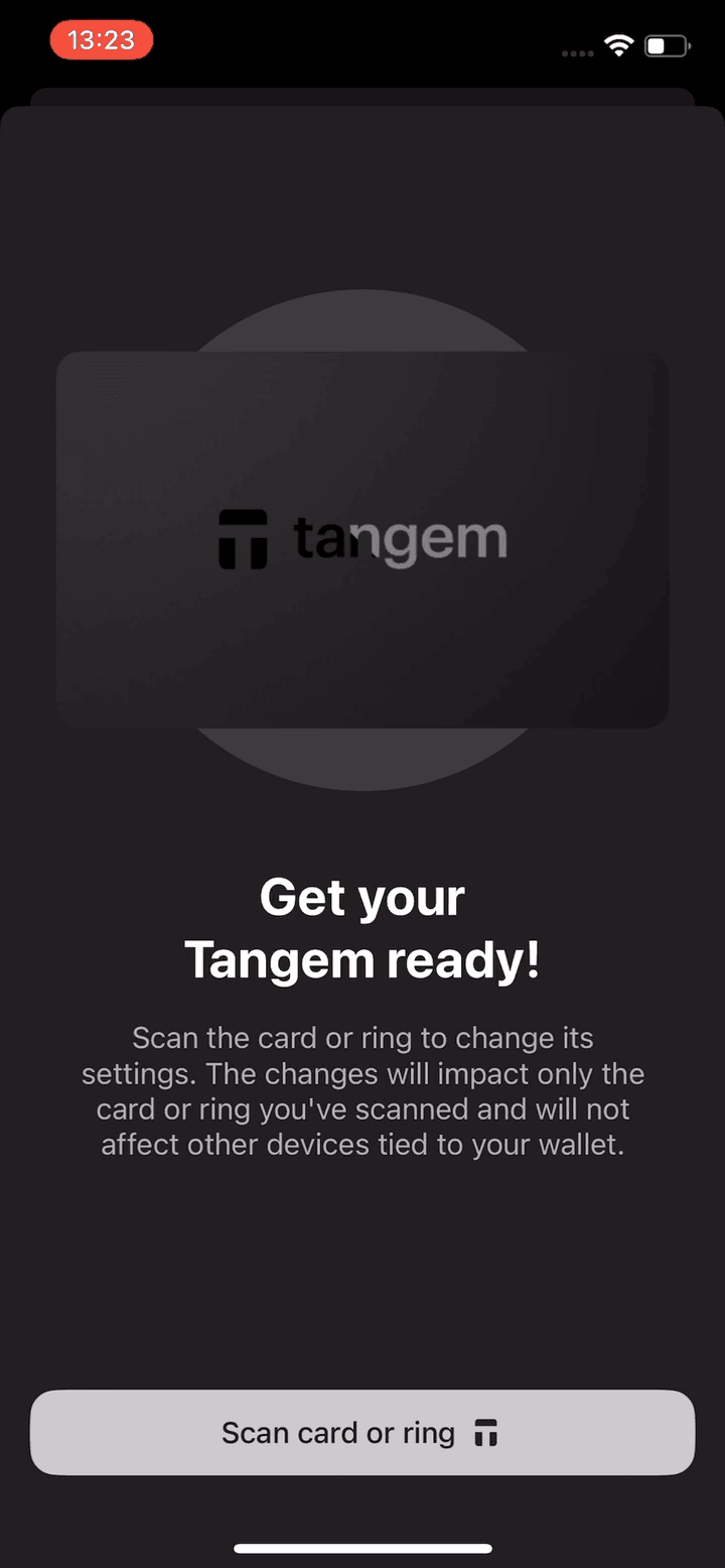 Tangem app UI IOS